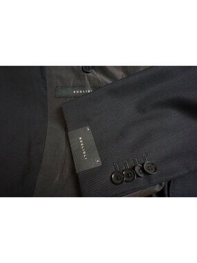 Boglioli Black Jacuqard Striped 2 Pc Suit Jacket Pants Sz 48R Brand New